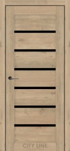 Дуб Монако/Чорне скло